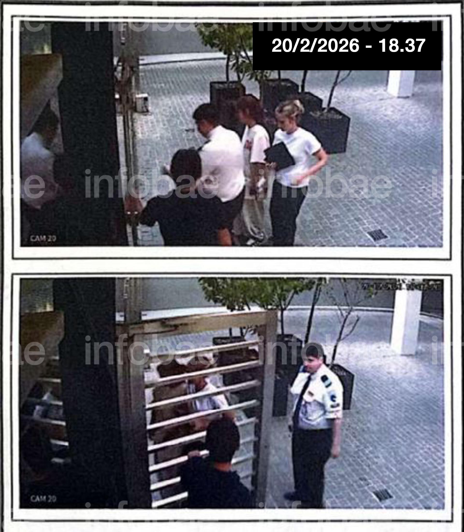 18.37 Leclerq deja el edificio en compañía de la chica rubia que ahora sale con una tablet