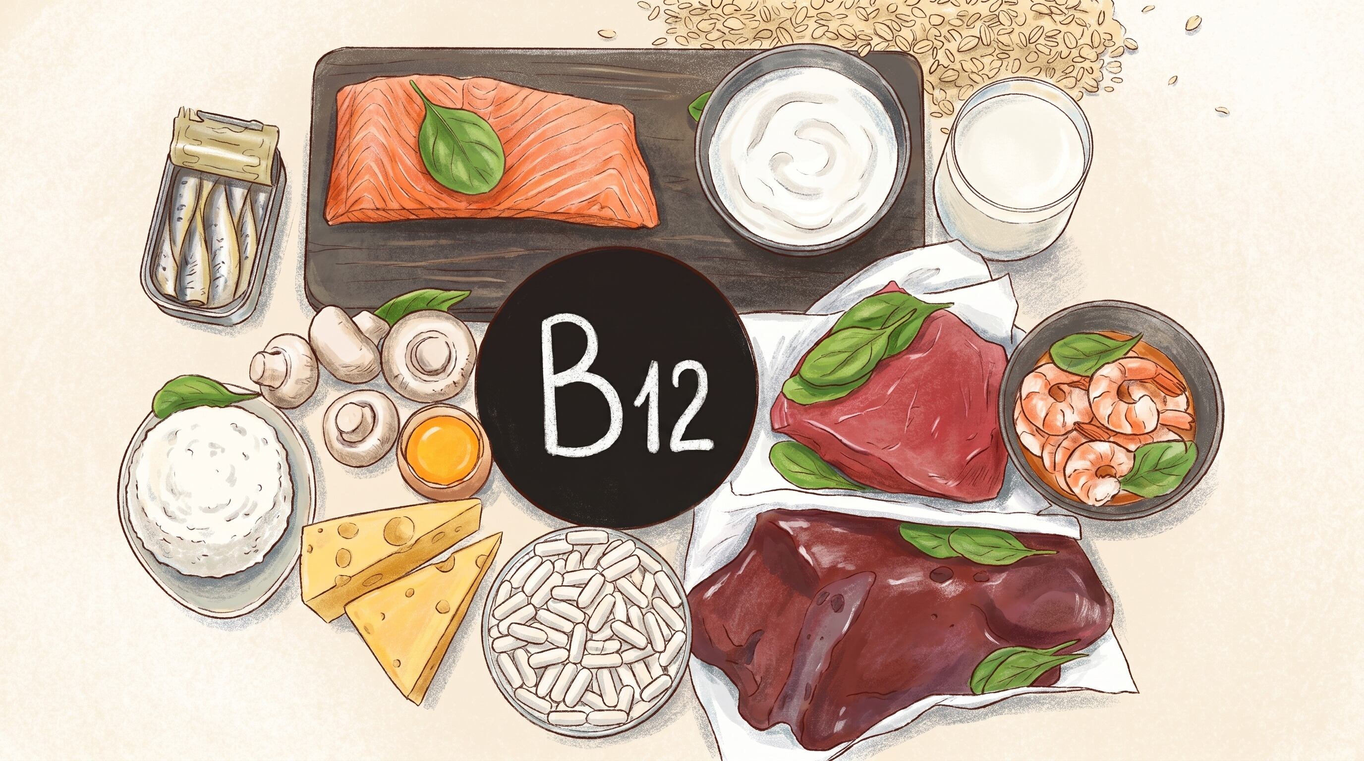 La vitamina B12 es esencial para la producción de glóbulos rojos y la prevención de anemia megaloblástica, según expertos en salud (Imagen Ilustrativa Infobae)
