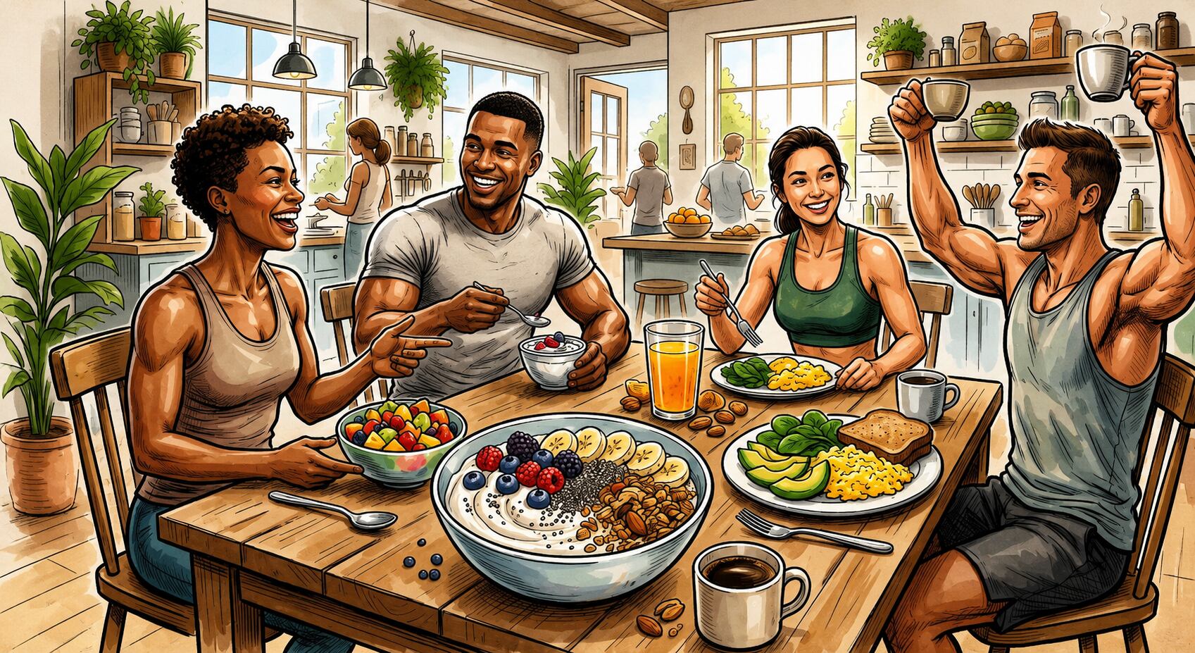 El desayuno para ganar masa muscular activa la síntesis de proteínas tras el ayuno nocturno y aporta energía clave para el entrenamiento matutino (Imagen Ilustrativa Infobae)