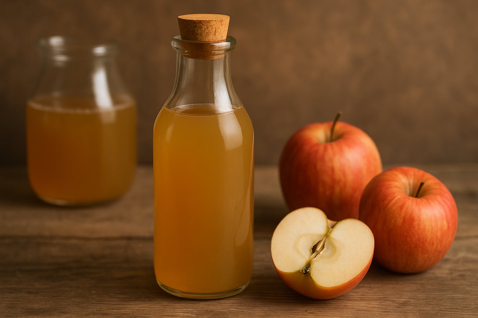 El vinagre de sidra de manzana contiene ácidos orgánicos derivados de la fermentación del jugo de manzana y su cantidad de microorganismos activos varía según el método de elaboración (Imagen Ilustrativa Infobae)