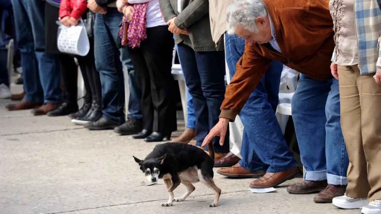 Mujica con su perra Manuela 