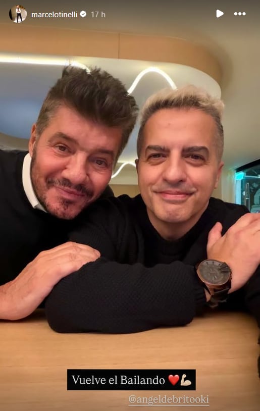 La foto de Marcelo Tinelli y Ángel de Brito adelantando la vuelta del Bailando (Instagram)