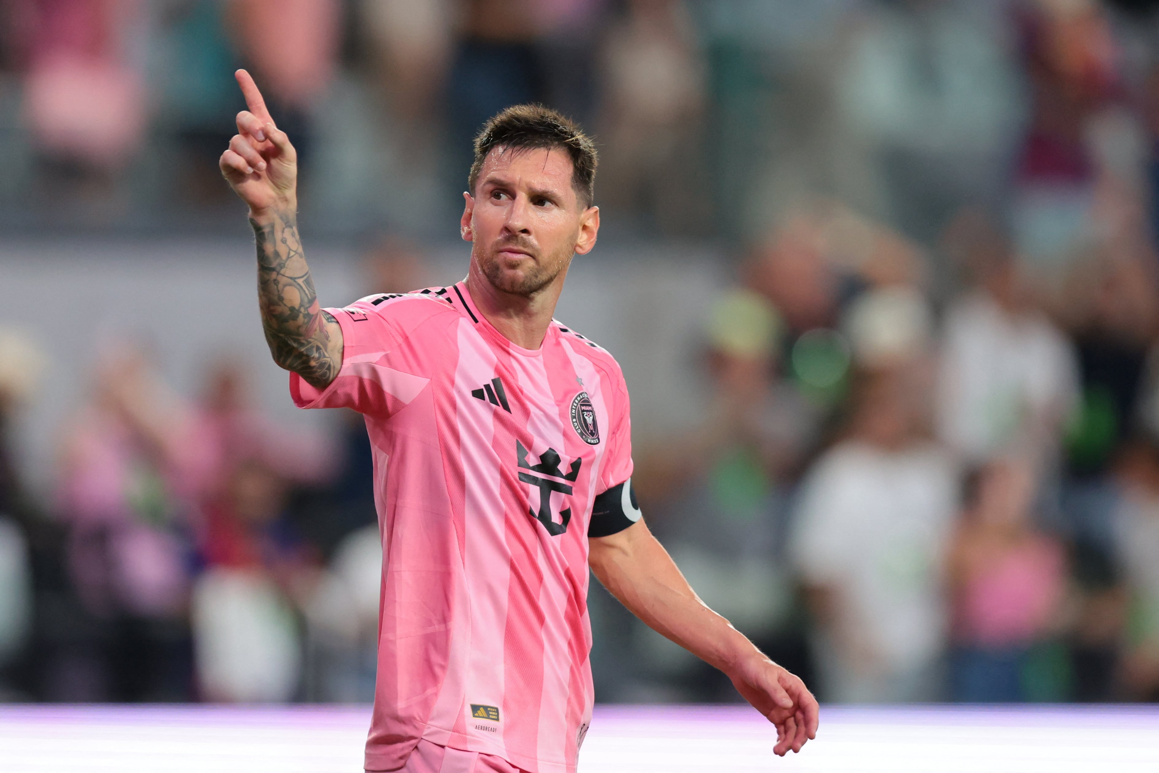 Lionel Messi logró convertir y brindar una asistencia en los últimos cuatro partidos (Mandatory Credit: Sam Navarro-Imagn Images)