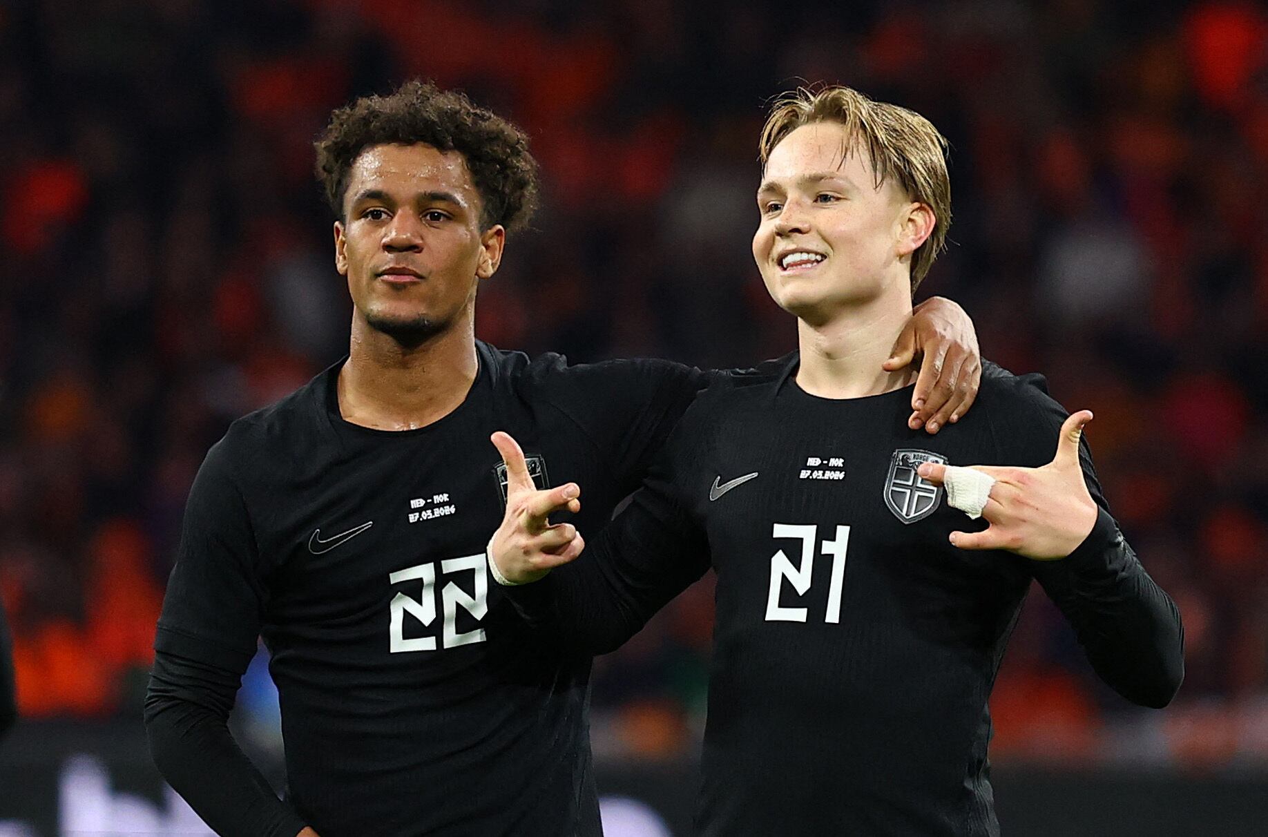 La camiseta alternativa de Noruega para el Mundial (REUTERS/Piroschka Van De Wouw)