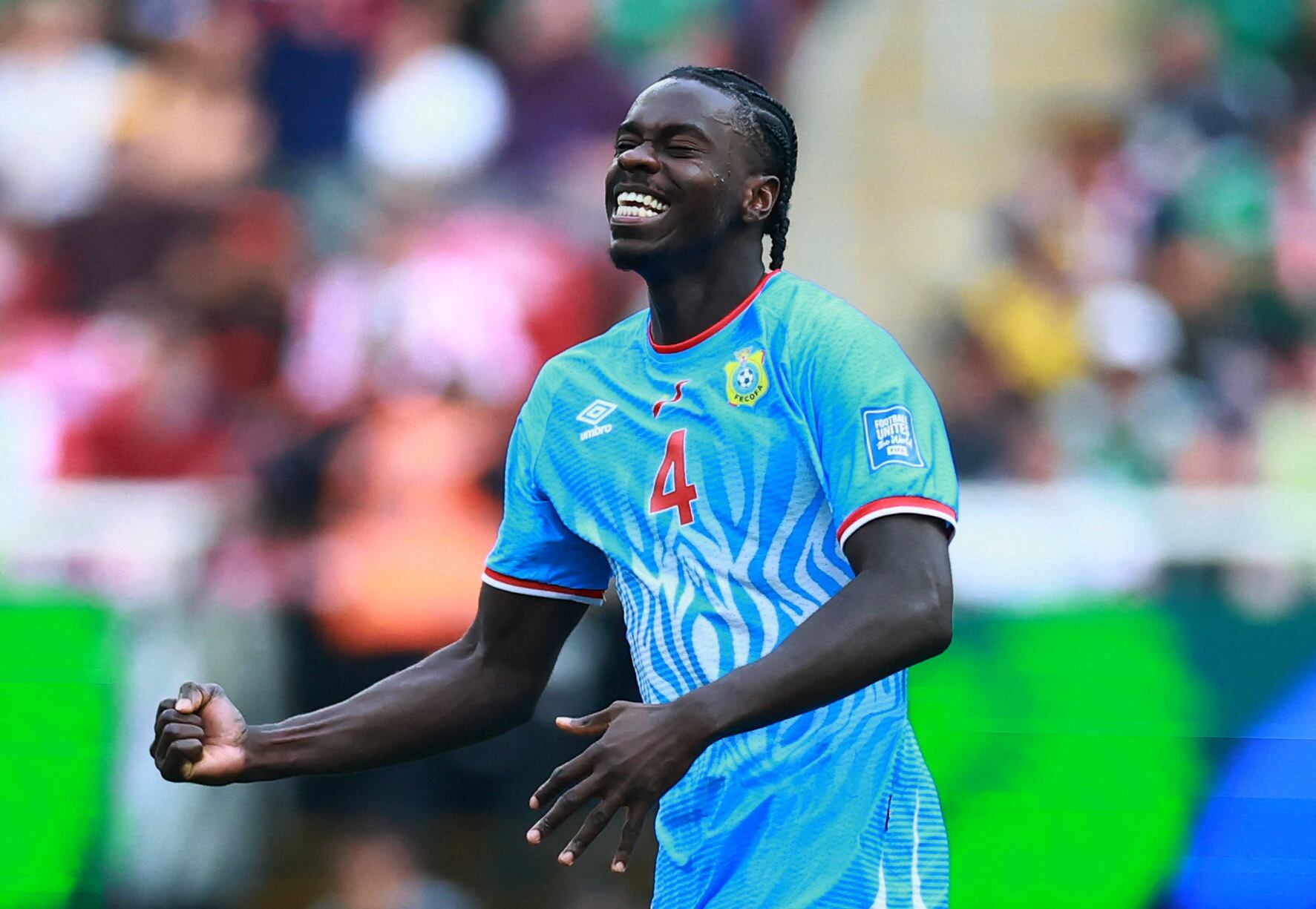 La camiseta titular de Congo, con la que se metió al Mundial por el repechaje (REUTERS/Eloisa Sanchez)