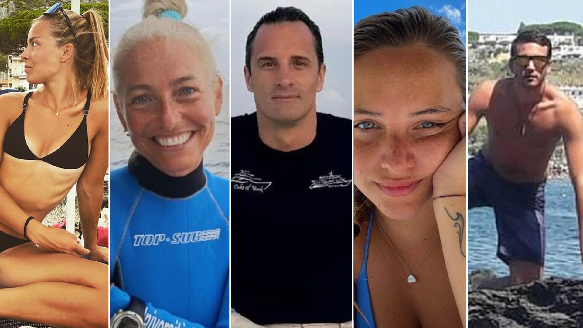 Los cinco buceadores italianos que murieron durante una inmersión en las cuevas submarinas del atolón de Vaavu, Maldivas, el 14 de mayo de 2026. (Archivo)