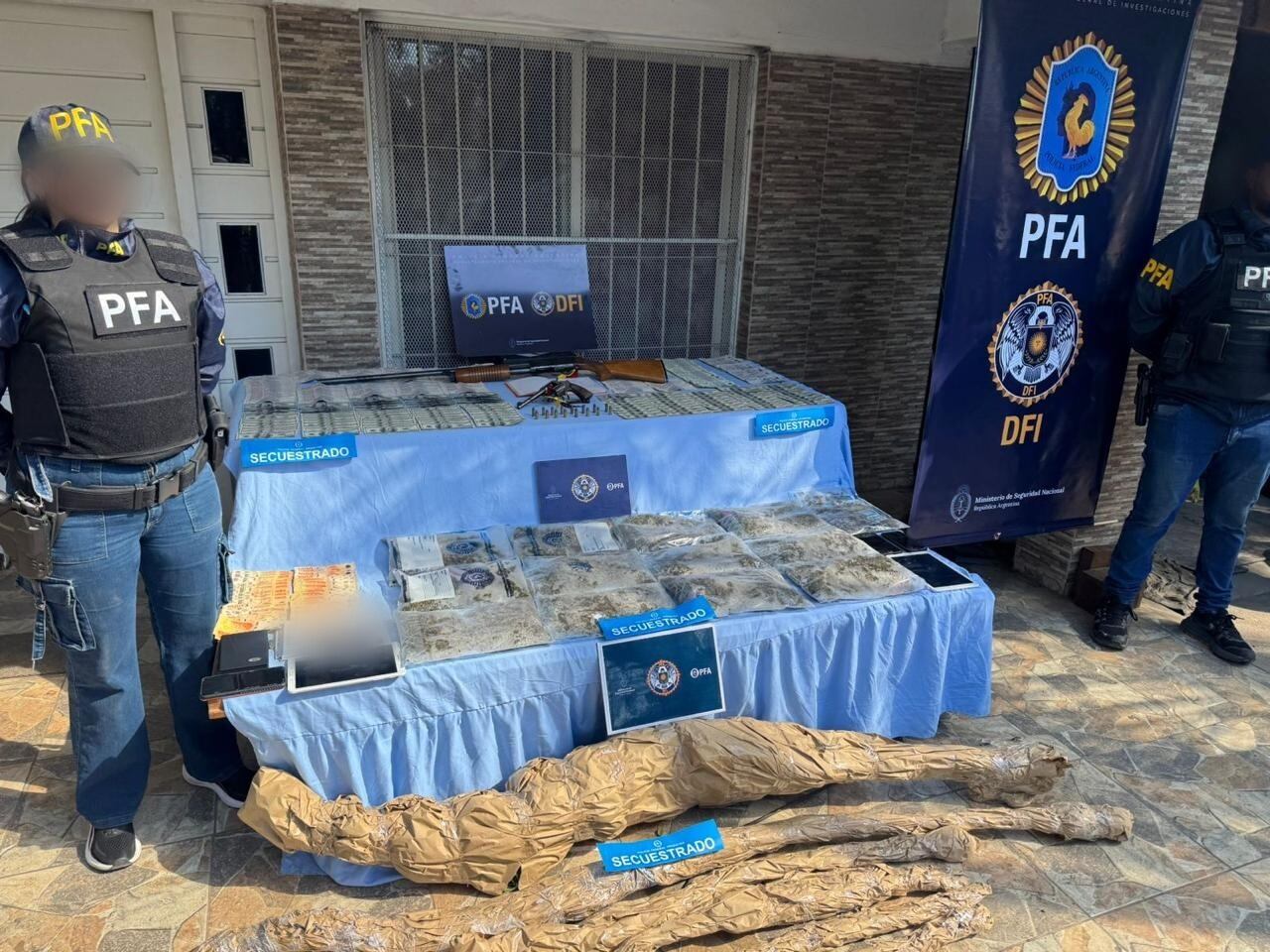 Lo incautado tras el operativo contra el narcotráfico 