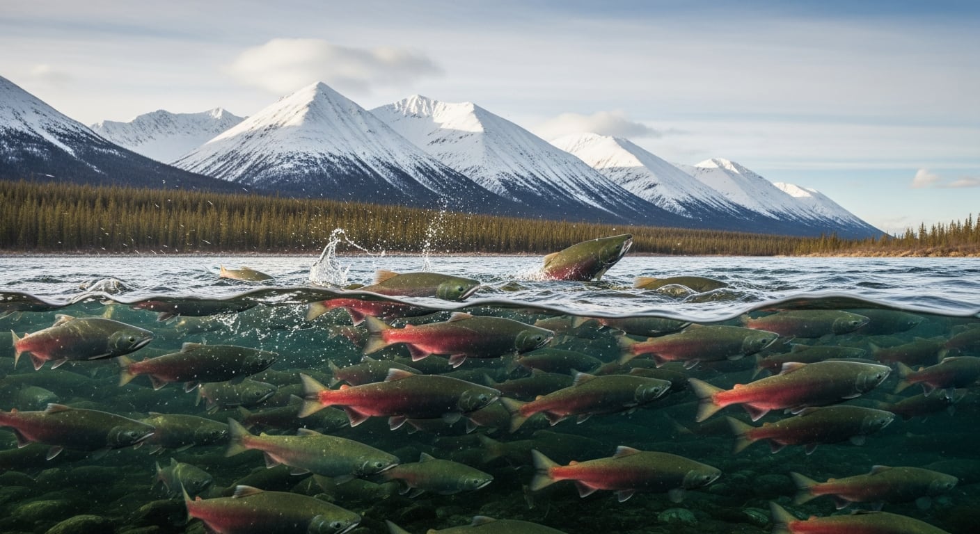 Investigadores documentan la extensión del salmón rosado desde los Grandes Lagos hacia el Ártico y el Atlántico Norte, afectando la biodiversidad y la pesca regional. (Imagen Ilustrativa Infobae)