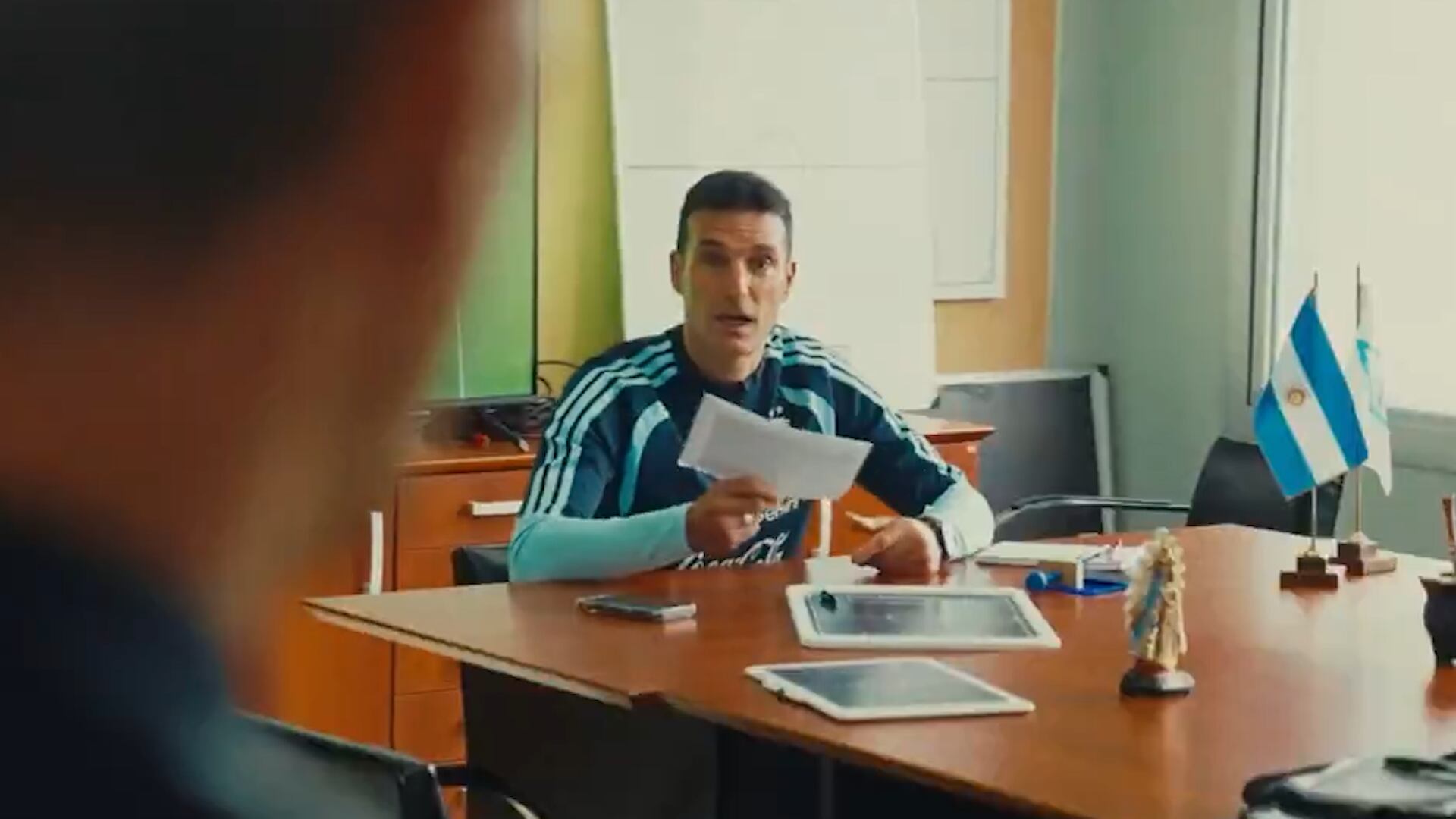 Lionel Scaloni, uno de los protagonistas de la presentación