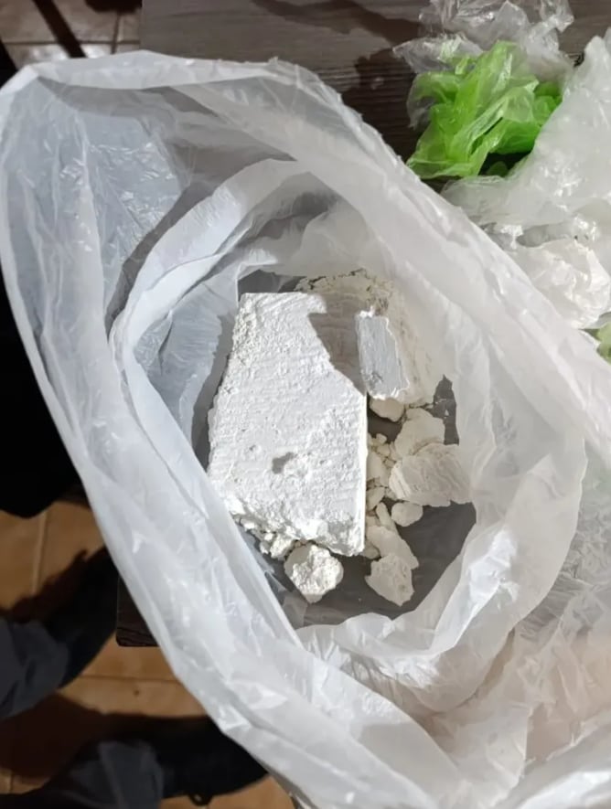 La cocaína incautada durante los allanamientos estaba compactada en ladrillos rectangulares