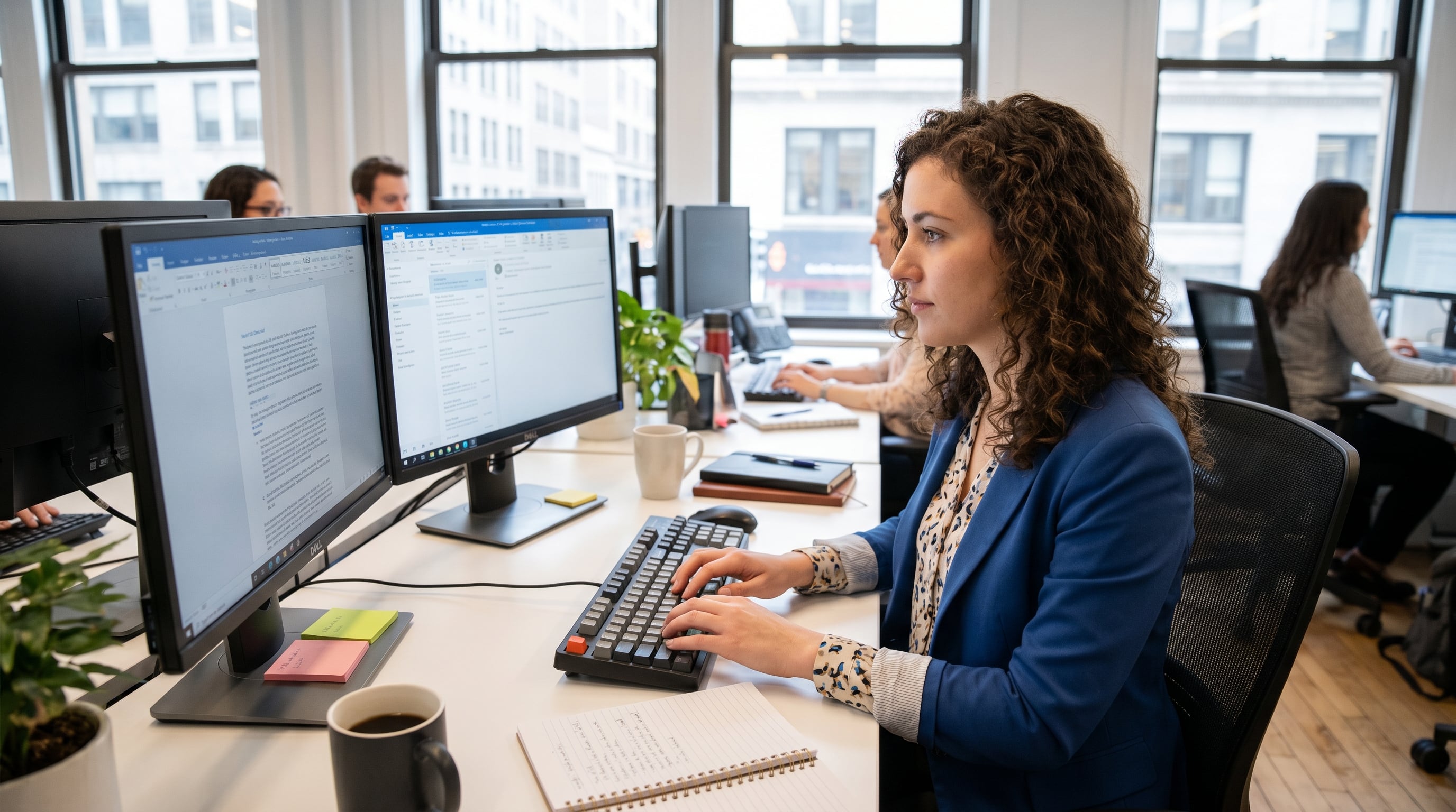 Ajustar el monitor a la altura de los ojos reduce el esfuerzo cervical y mejora la ergonomía en el puesto de trabajo (Imagen Ilustrativa Infobae)