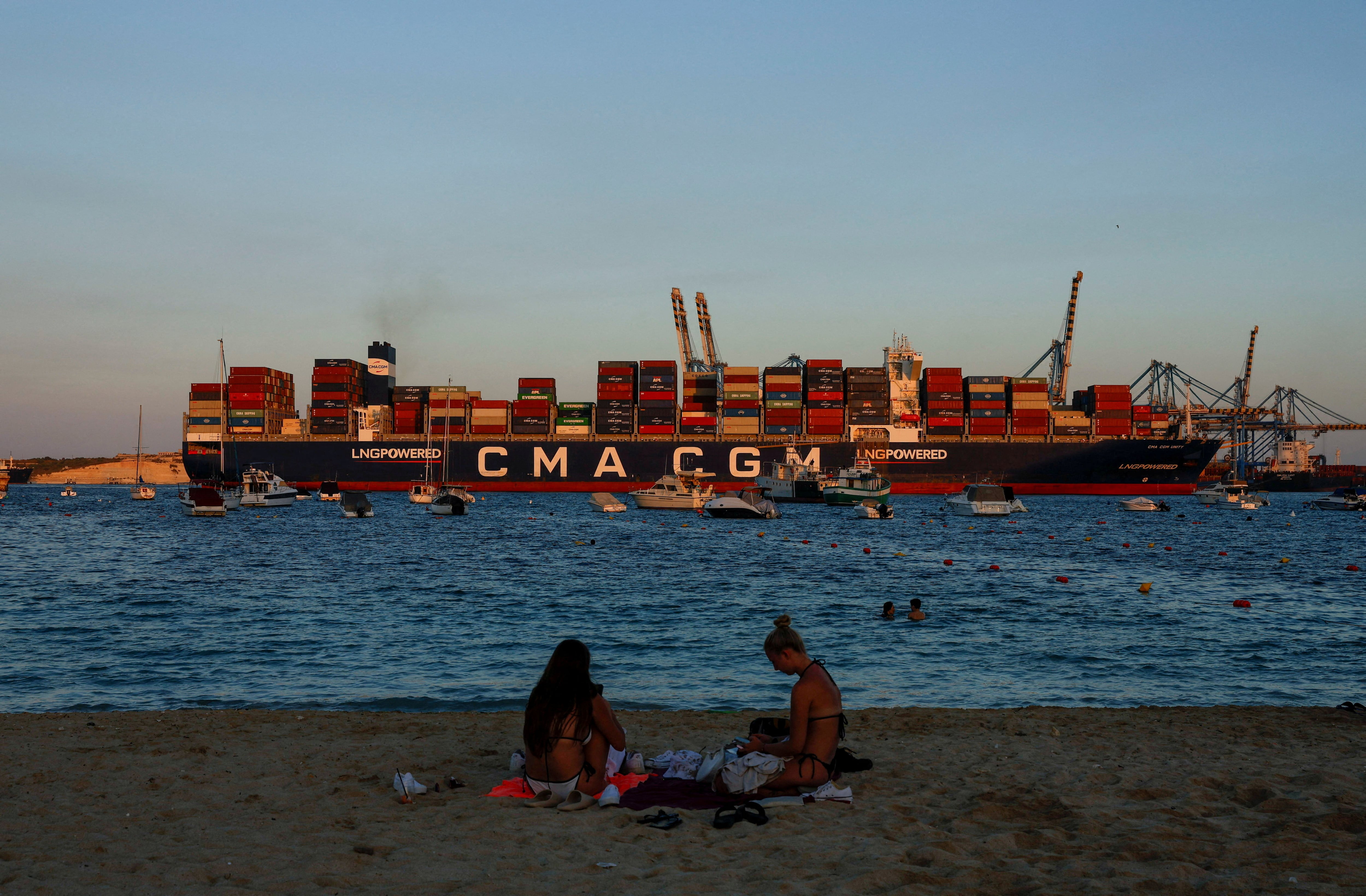 El buque portacontenedores CMA CGM UNITY, el 18 de septiembre de 2025 (REUTERS/Darrin Zammit Lupi)