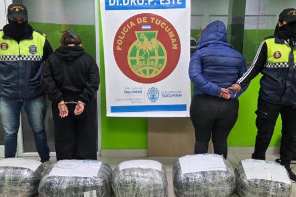 Dos mujeres se enviaron una encomienda de Salta a Tucumán con 48 kilos de marihuana y las detuvieron