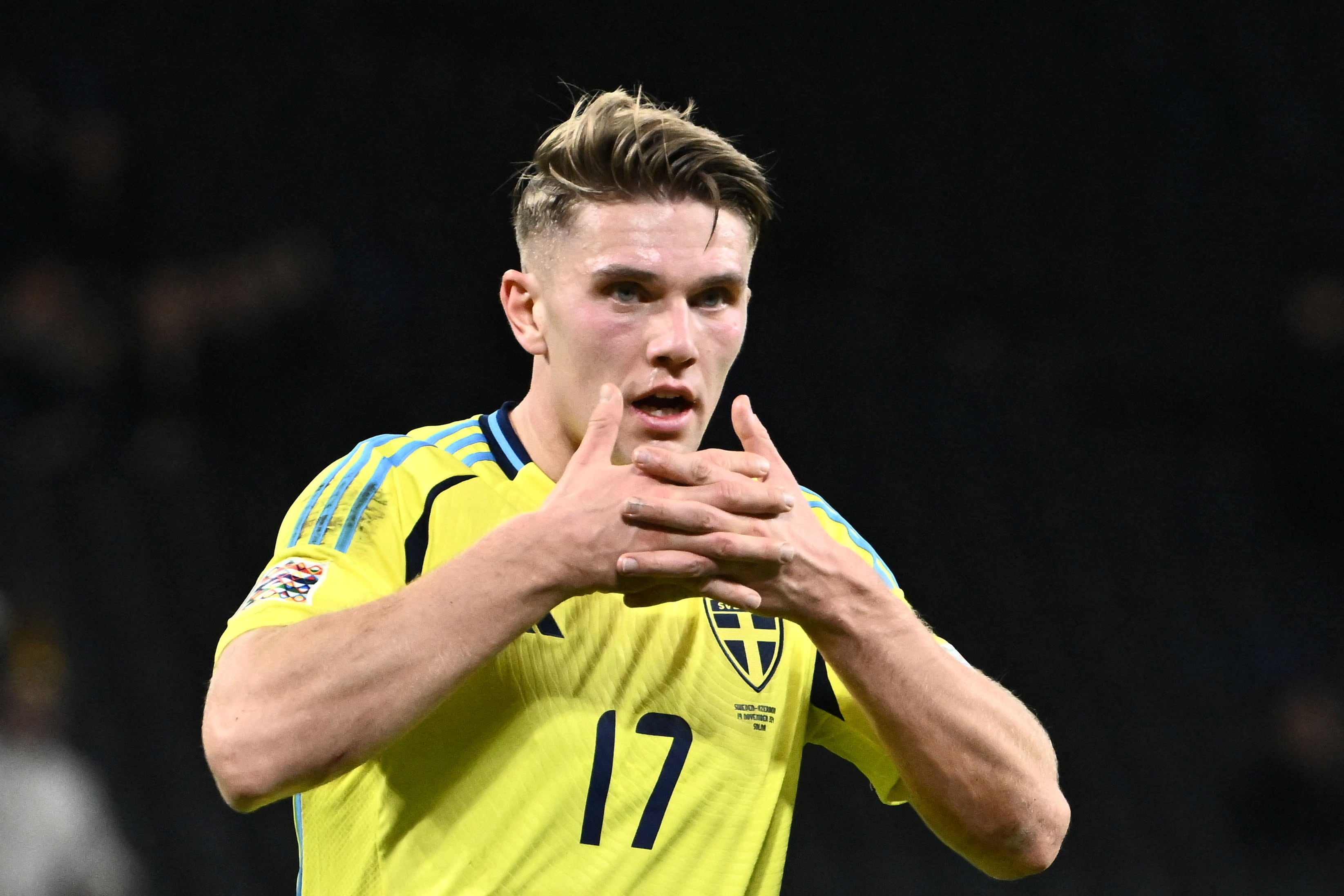 El delantero Viktor Gyokeres, goleador de la selección de Suecia, integra la lista de convocados para el Mundial 2026 (Reuters / Claudio Bresciani)