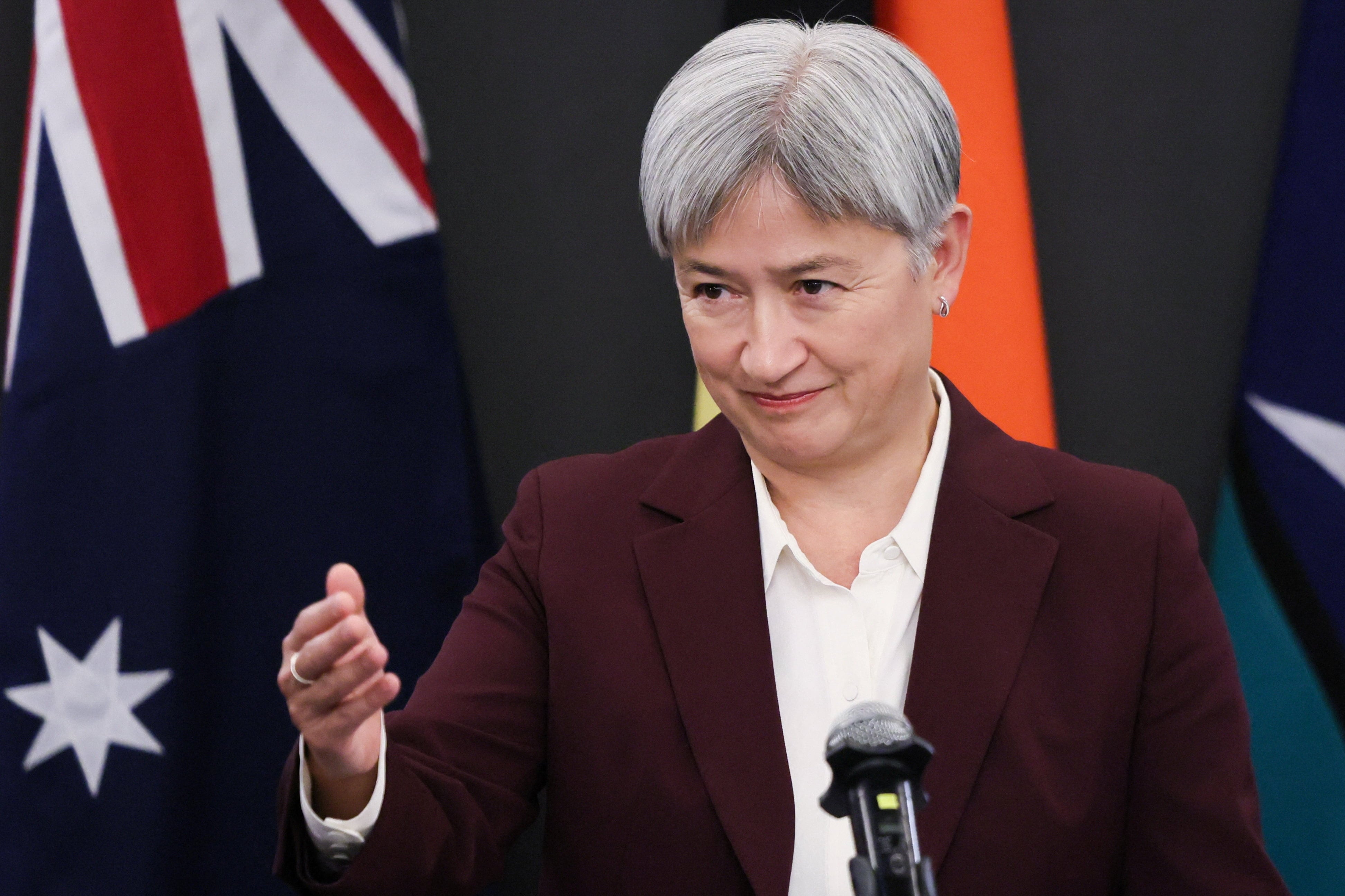 La ministra de Exteriores de Australia, Penny Wong, puso el foco en el escenario regional asiático. Señaló que existe una agenda amplia de trabajo en la región debido a un “entorno estratégico cada vez más deteriorado y a la aguda tensión económica” (REUTERS)
