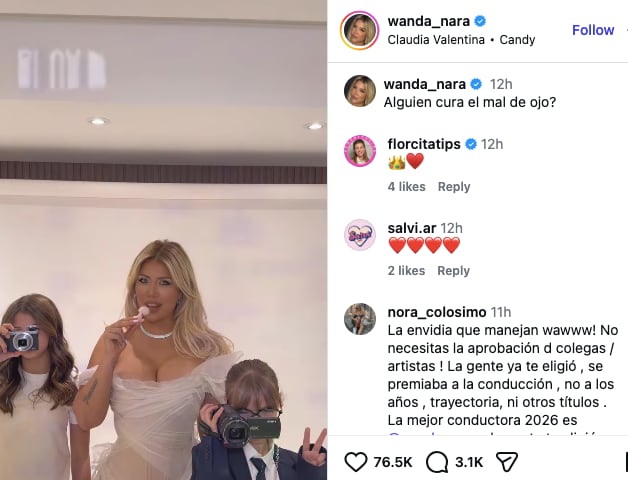 El desafiante mensaje de Wanda Nara luego de su gran noche en los Martín Fierro: “¿Alguien cura el mal de ojo?»