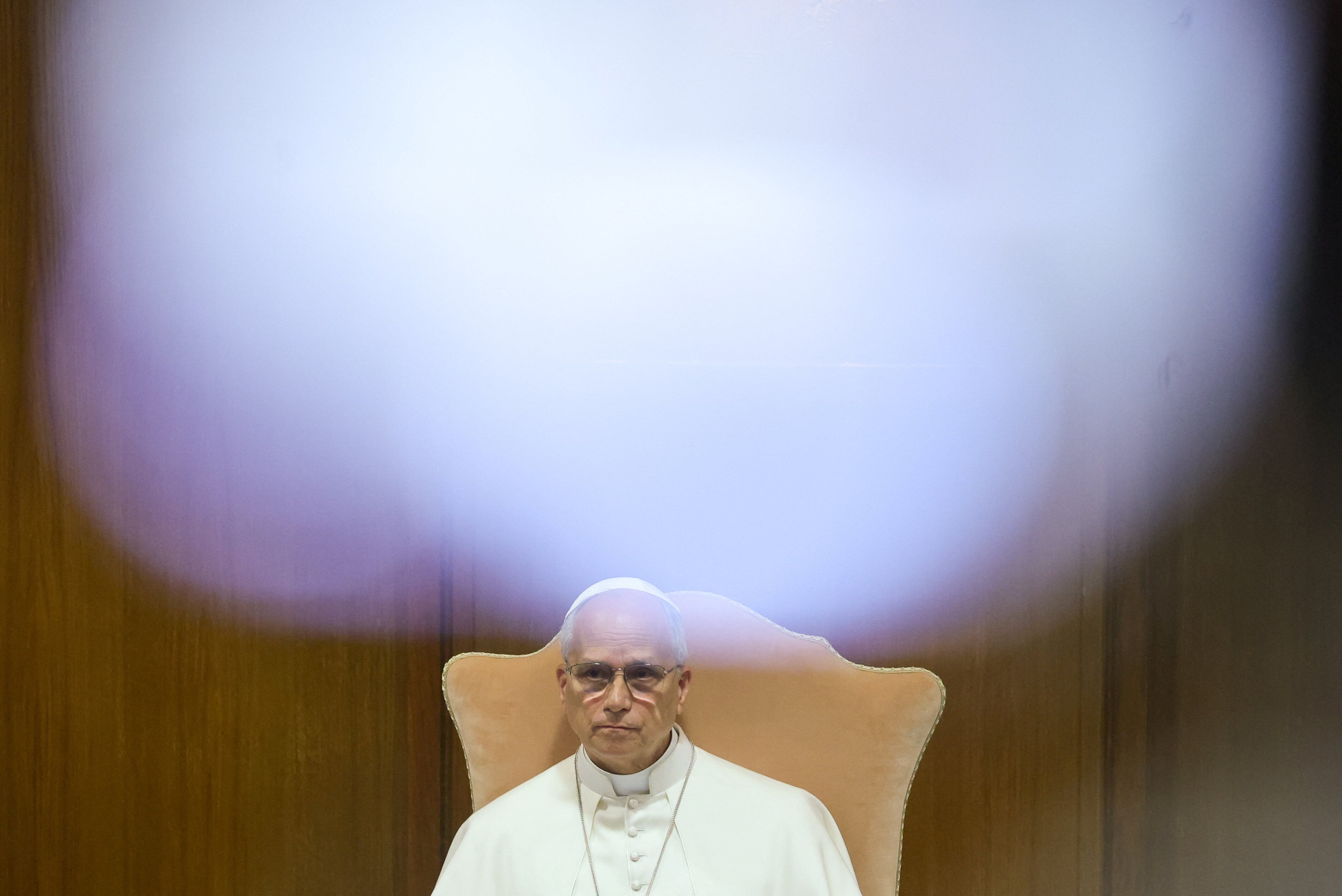 El papa León XIV en la presentación de