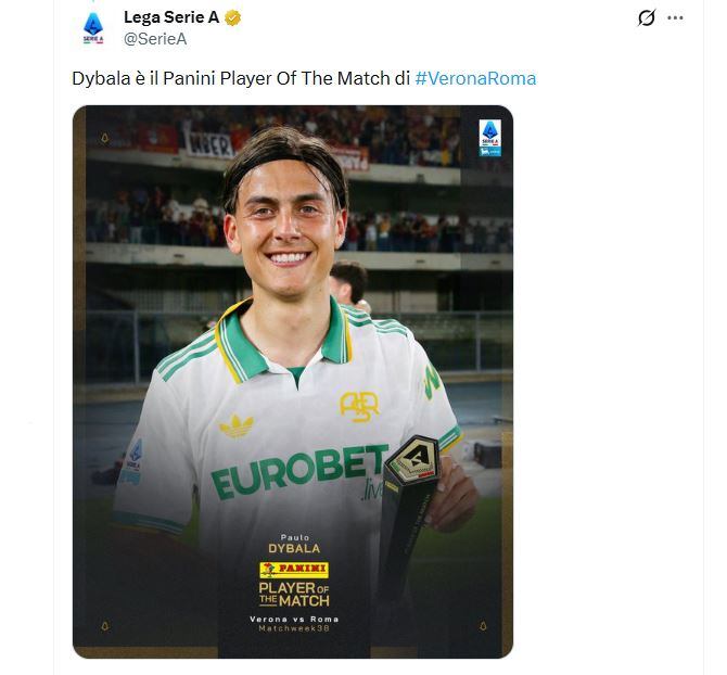 Dybala fue elegido el mejor jugador del partido