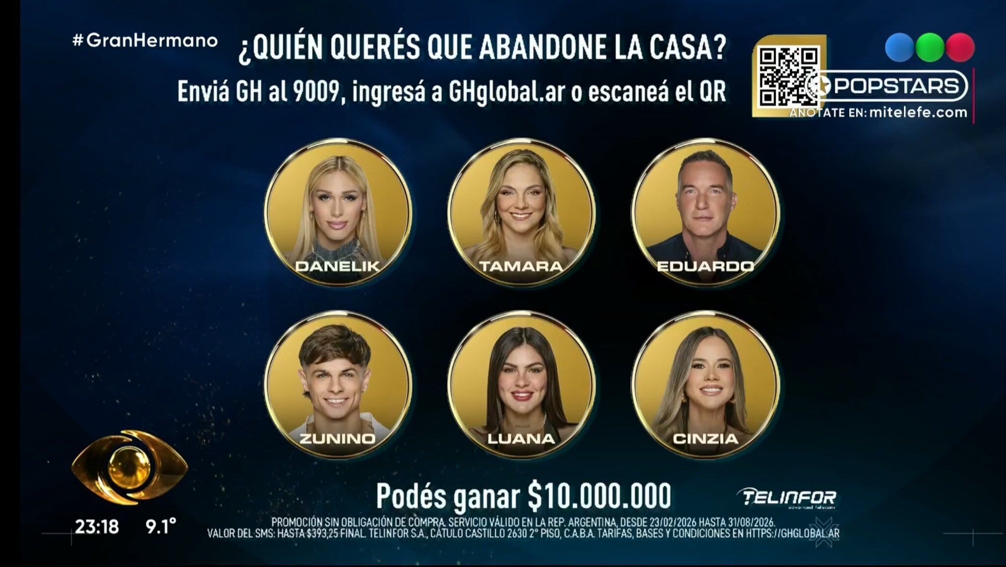 Luana Fernández fue la más votada para quedarse en la primera ronda, consolidando su apoyo dentro de Gran Hermano