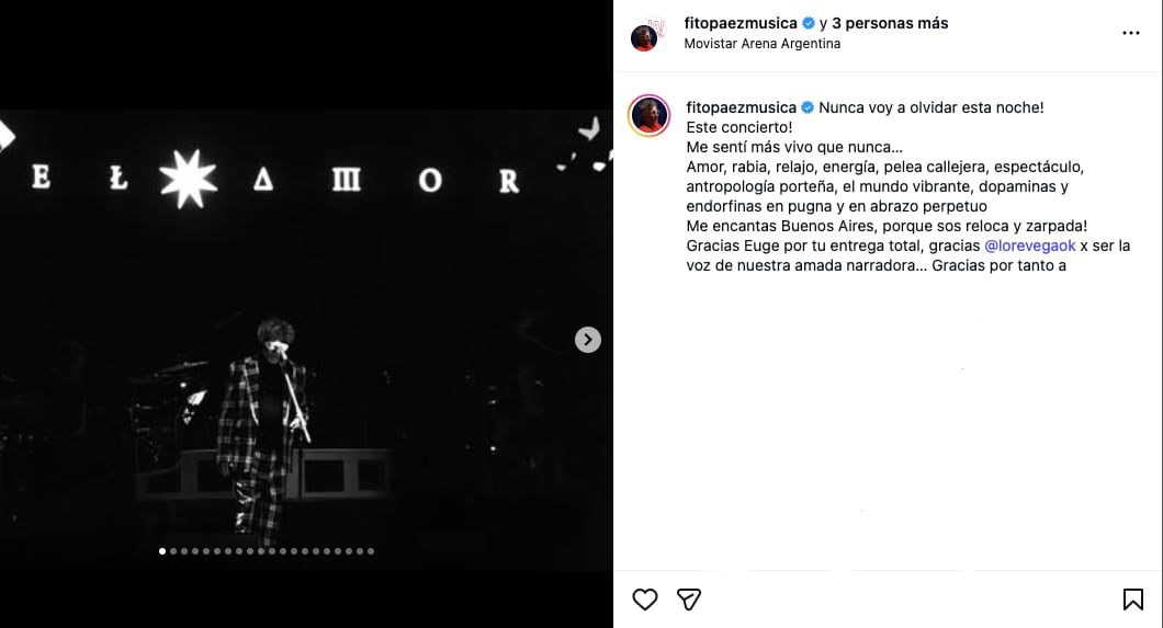Fito Páez, entre silbidos y aplausos en su concierto en Buenos Aires: “Nunca voy a olvidar esta noche”