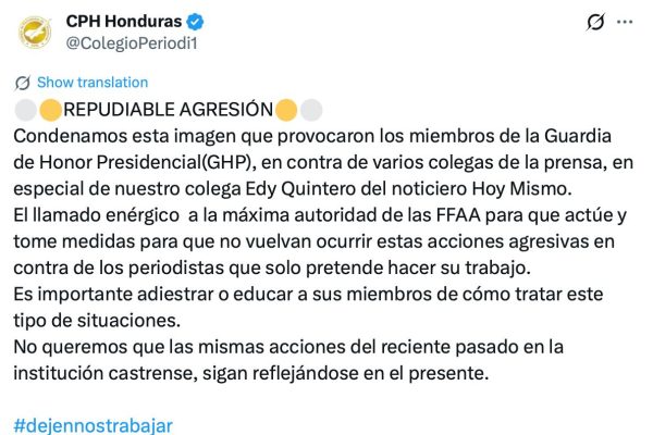 Guardia de Honor en Honduras agrede a periodistas; Presidente Asfura ofrece disculpas públicas