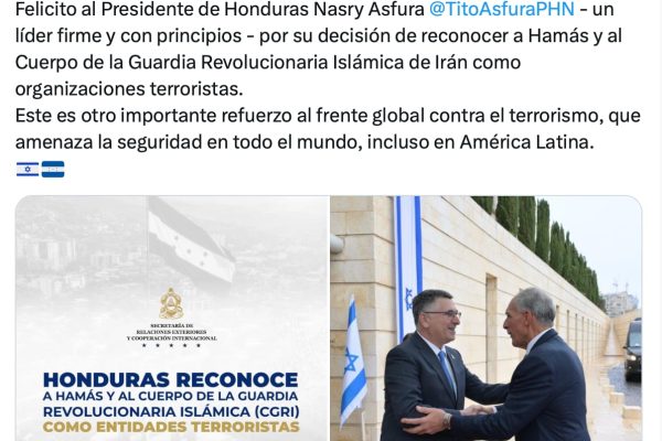 Honduras oficializó la designación de Hamás y la Guardia Revolucionaria Islámica como organizaciones terroristas