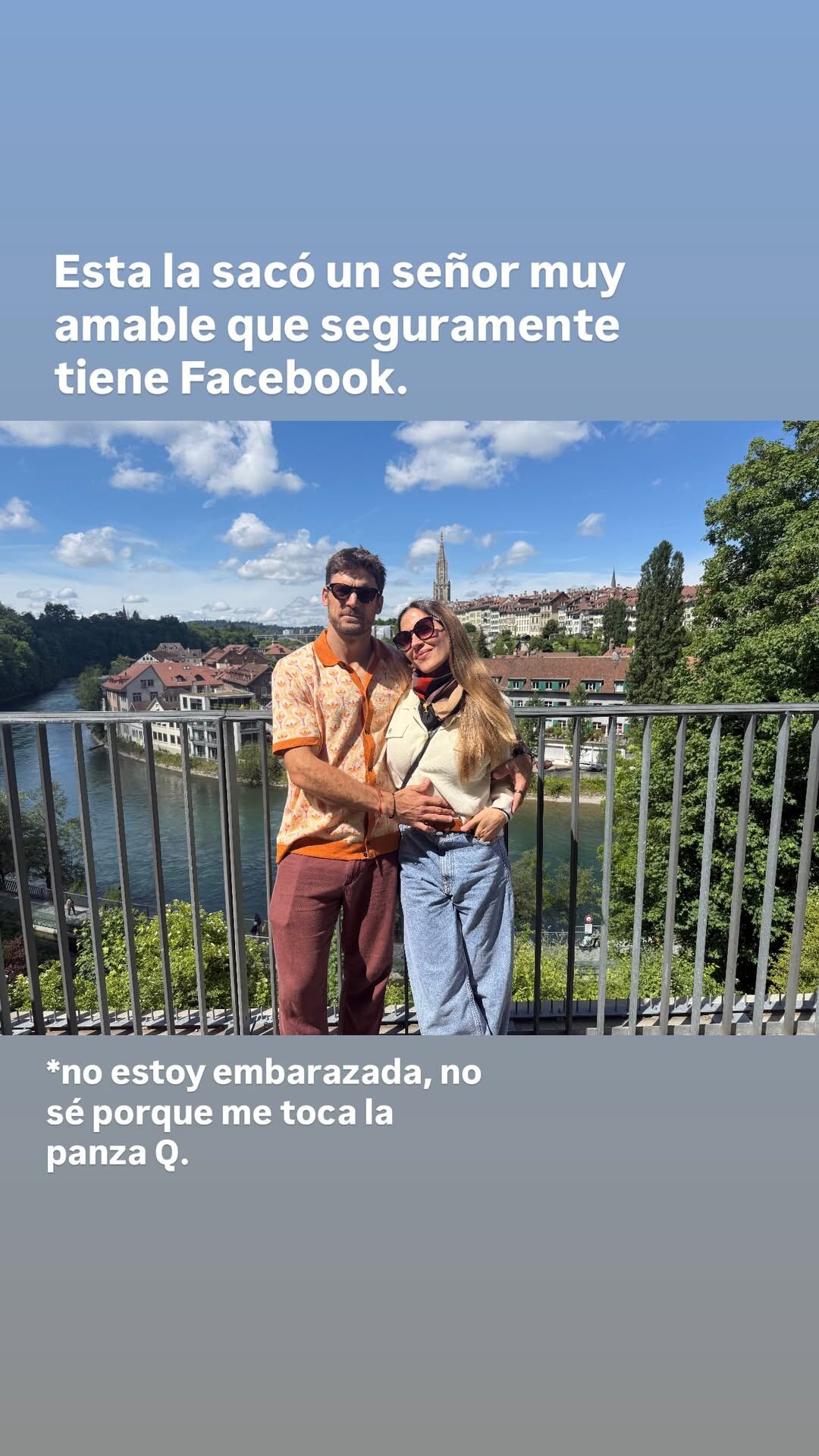 Jimena Barón disfruta de un día soleado en Suiza junto a su pareja, con un río y edificios históricos de Berna como telón de fondo de su escapada familiar. (Instagram)