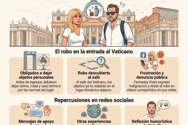 La indignación de Fernanda Vives y Sebastián Cobelli por un incidente en la Ciudad del Vaticano: “No estaba”