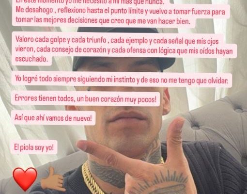 La profunda reflexión de L-Gante que preocupó a sus seguidores: “Me necesito a mí más que nunca”