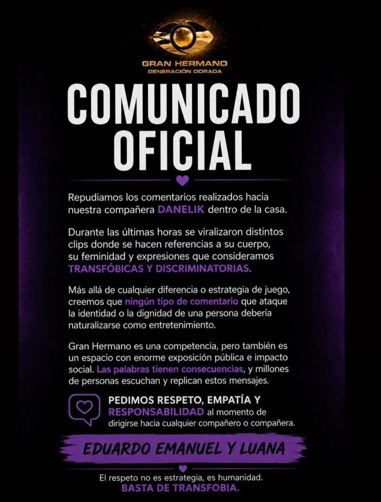 Las frases transfóbicas en Gran Hermano que alertaron a la familia de Danelik: “Las palabras tienen consecuencias”