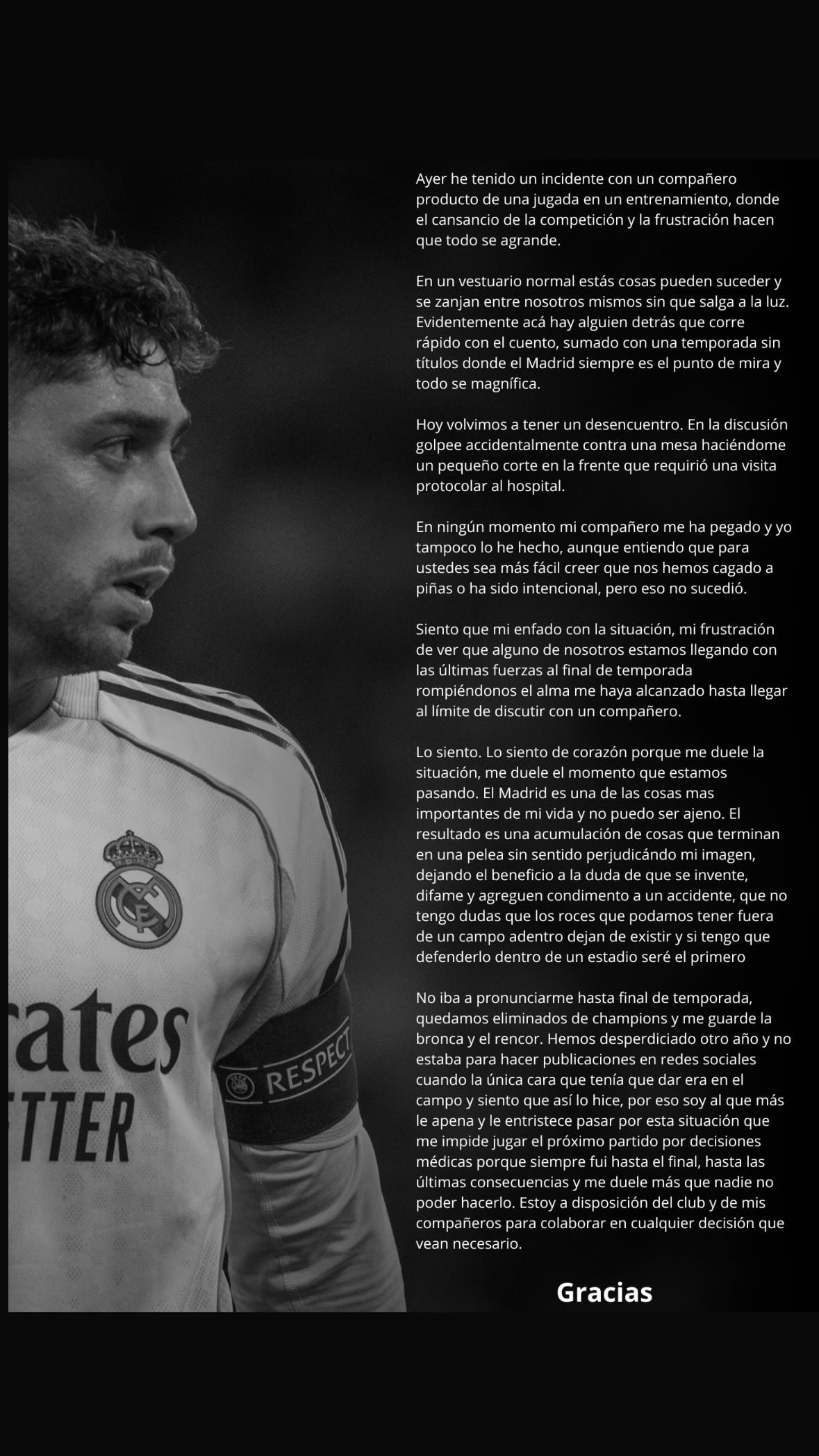 El comunicado de Fede Valverde sobre el cruce con Tchouaméni