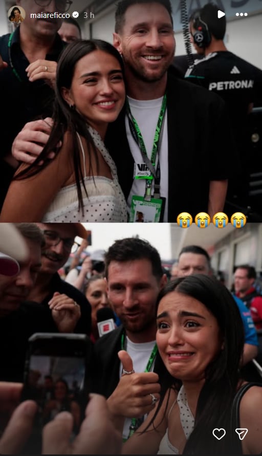 La reacción espontánea y viral de Maia Reficco al ver a Messi generó una ola de memes y mensajes en redes sociales