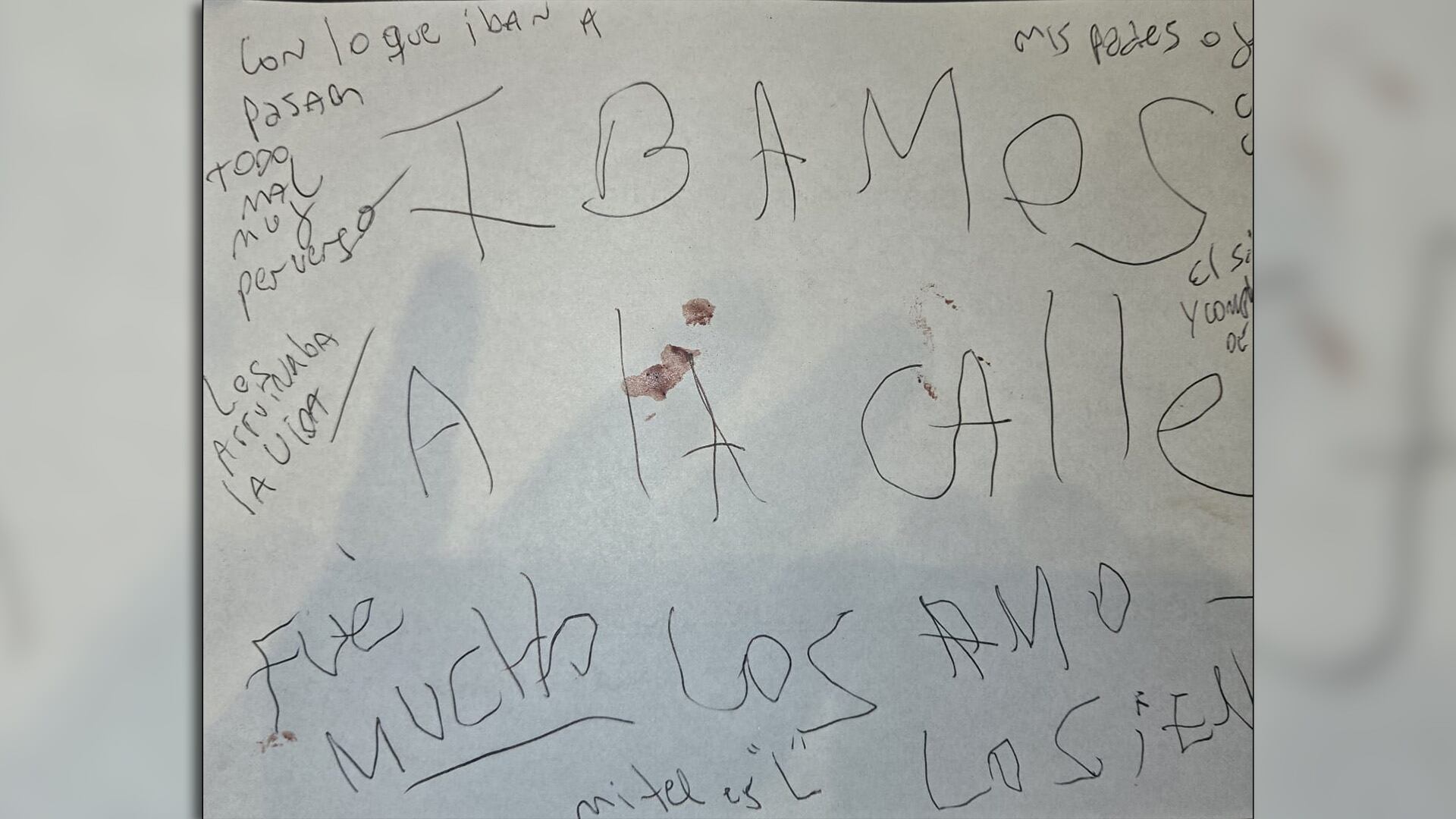 La carta que fue hallada en el departamento de Villa Crespo