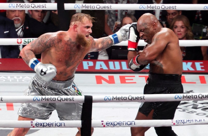 Tyson perdió ante Jake Paul en noviembre de 2024 , en una pelea en la que recibió críticas, porque no se mostró en su mejor forma (Kevin Jairaj-Imagn Images)