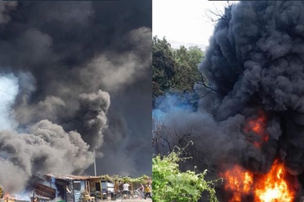 Negocios resultan dañados por incendio de pipa tras accidente en Guatemala