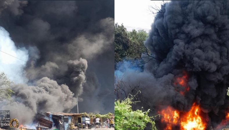 Negocios resultan dañados por incendio de pipa tras accidente en Guatemala