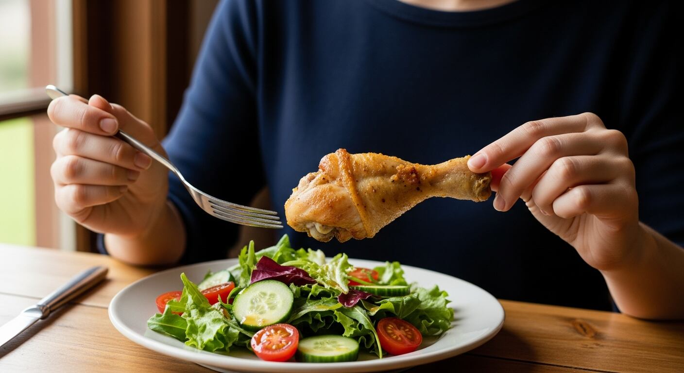 El consumo de pollo, ya sea con piel amarilla o blanca, aporta proteínas, vitaminas B y minerales esenciales sin diferencias por el color (Imagen Ilustrativa Infobae)