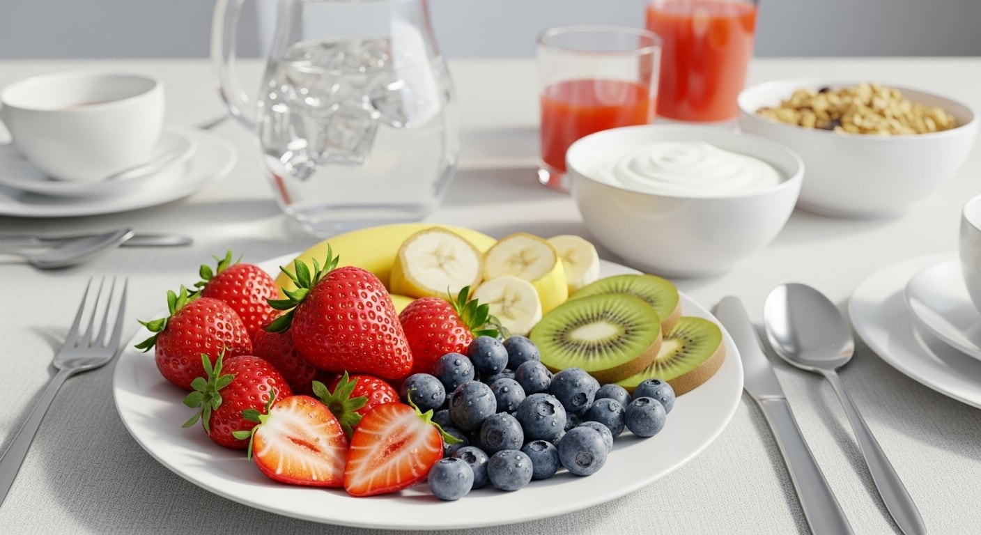 Frutas y verduras variadas forman parte de un desayuno ideal para reducir la ansiedad, aportan nutrientes clave que favorecen el bienestar general (Imagen Ilustrativa Infobae)