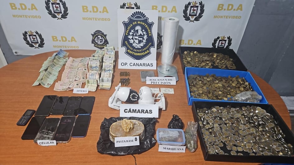 Incautaciones tras operativo por triple crimen en Uruguay droga (Ministerio del Interior)