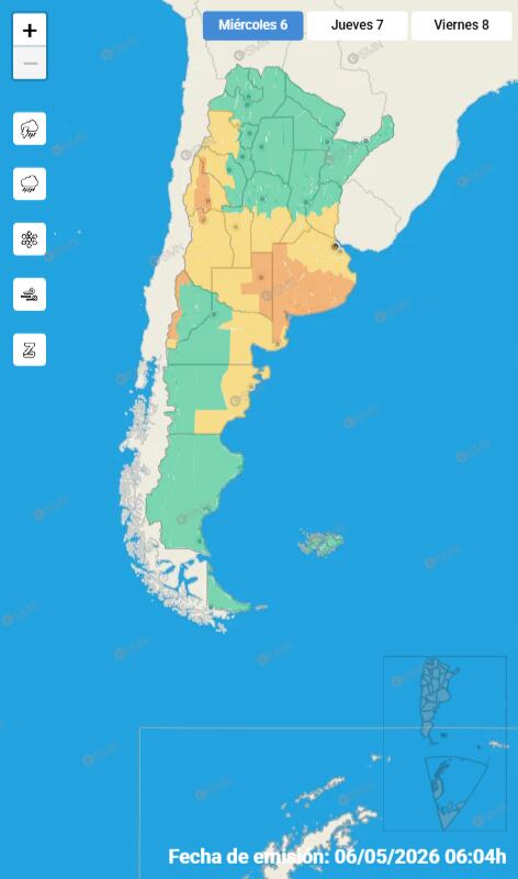 Las alertas meteorológicas en todo el país