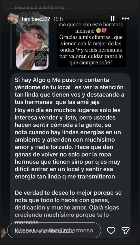 Tamara Báez defendió los precios de su local de ropa a pesar de las críticas: “No estoy para competir con nadie”