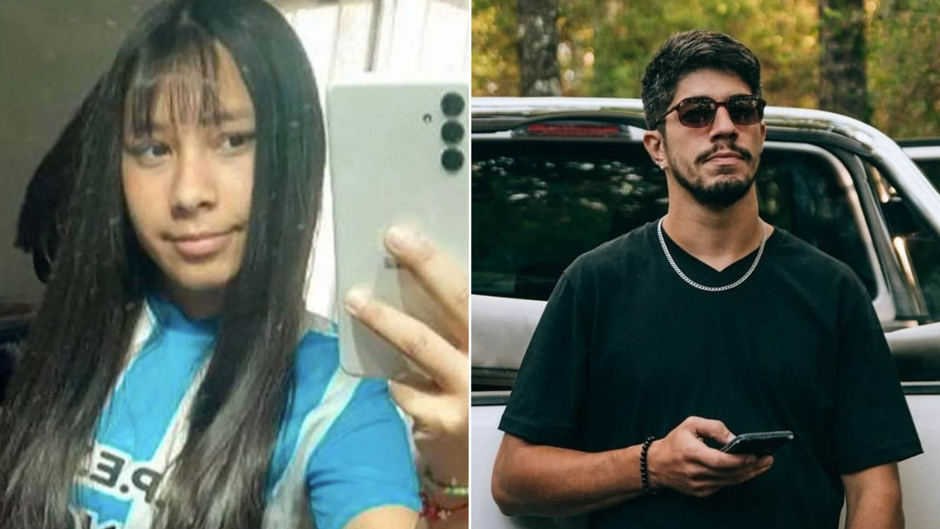 Agostina Vega y Claudio Barrelier, el único detenido hasta el momento por la muerte de la chica de 14 años.