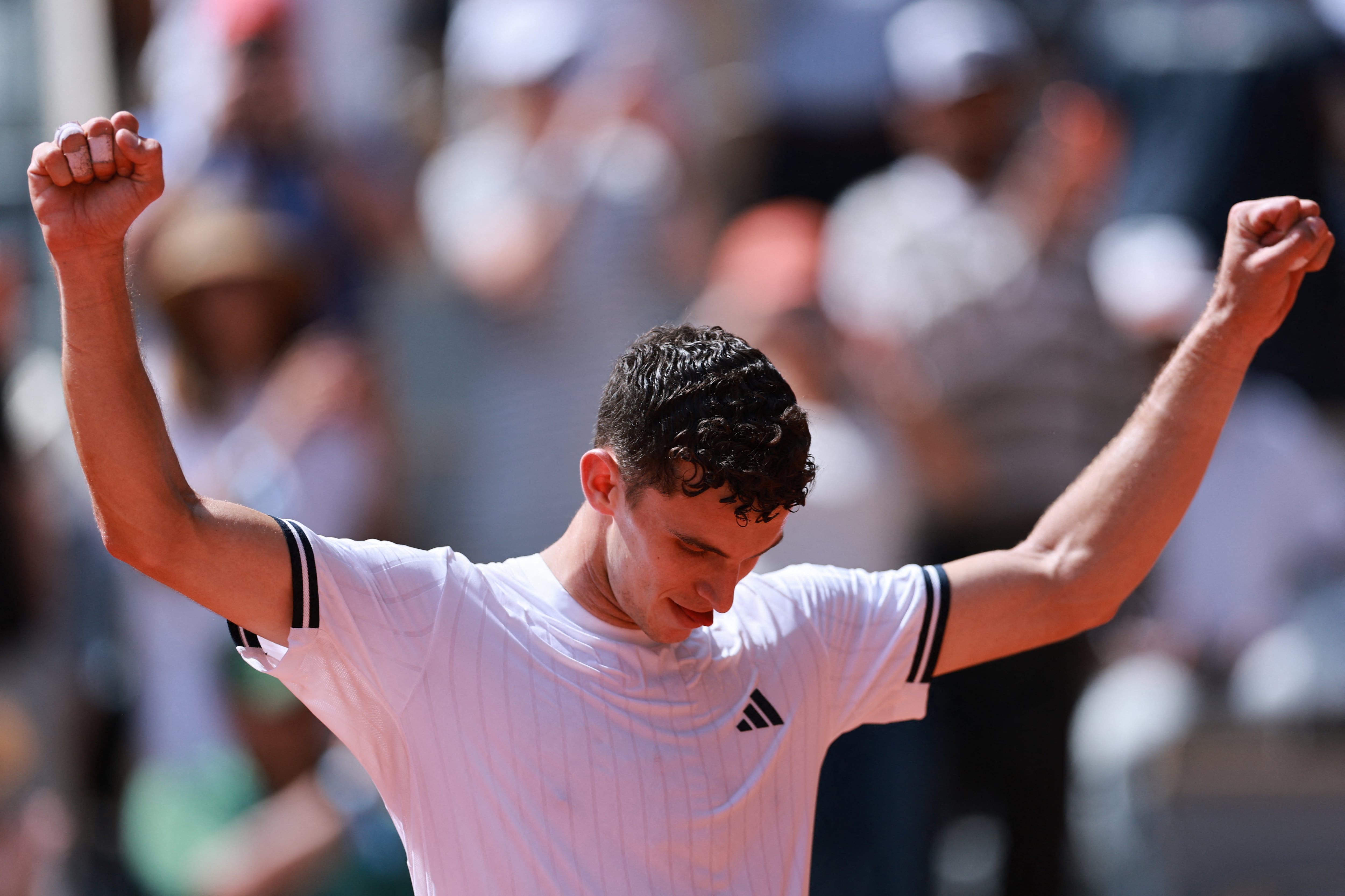 Juan Manuel Cerúndolo se clasificó para los octavos de final en Roland Garros (Crédito: REUTERS/Stephanie Lecocq)