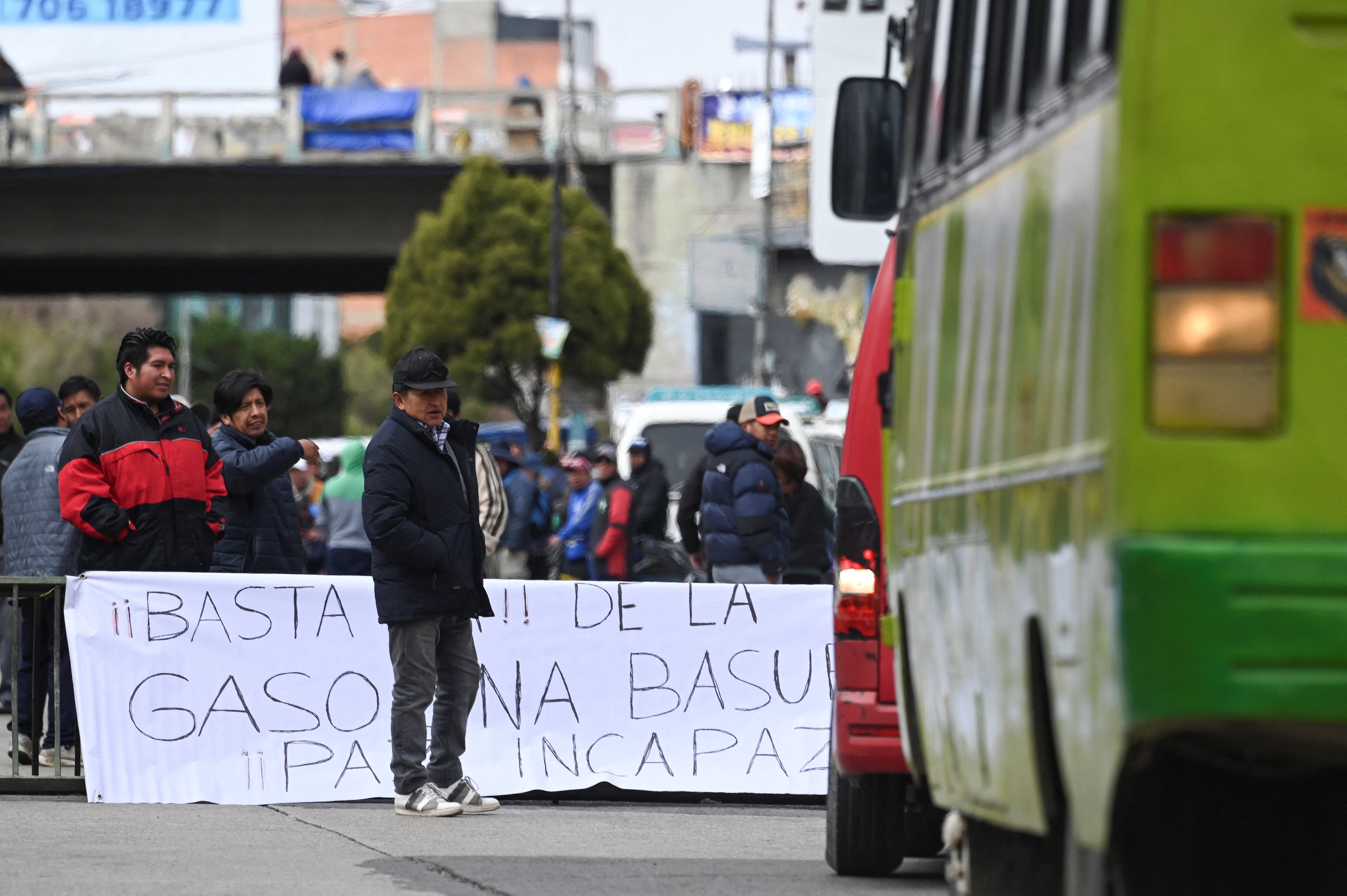 Protesta por la mala calidad del combustible en Bolivia. 26 de marzo de 2026. REUTERS/Claudia Morales
