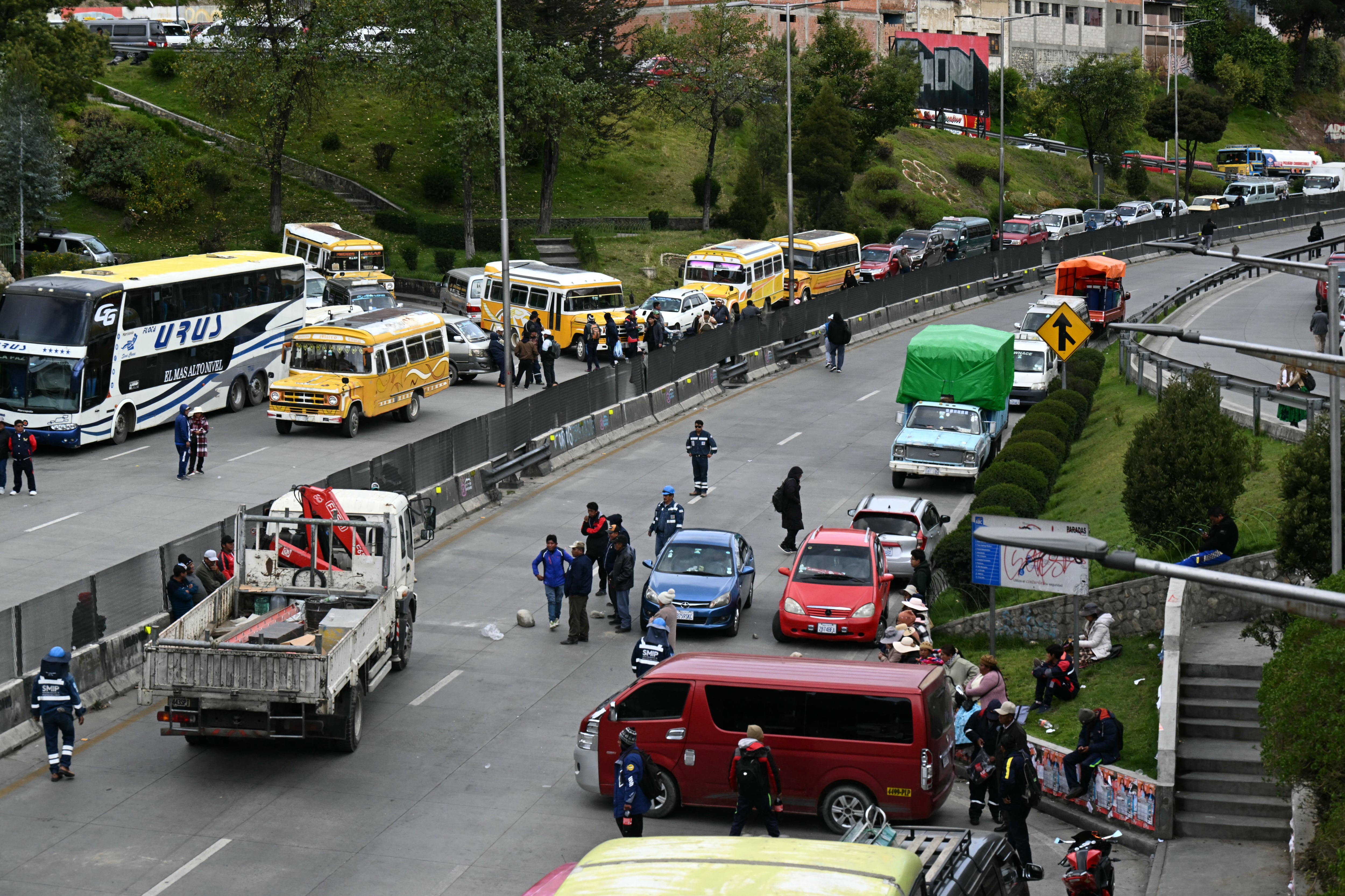Imagen de archivo de bloqueos en La PAz, Bolivia. (Photo by AIZAR RALDES / AFP)