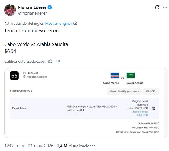 La publicación que se viralizó en las redes sociales