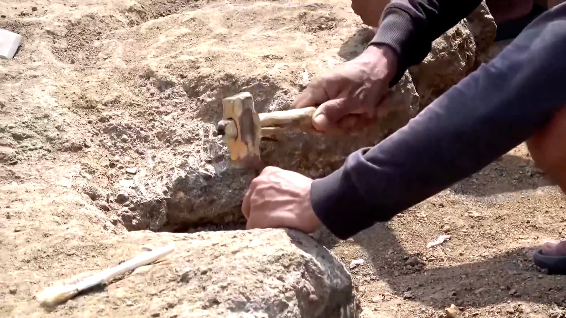 Un hueso fósil reveló que los humanos de la era de hielo tallaban piedras con una técnica inesperada