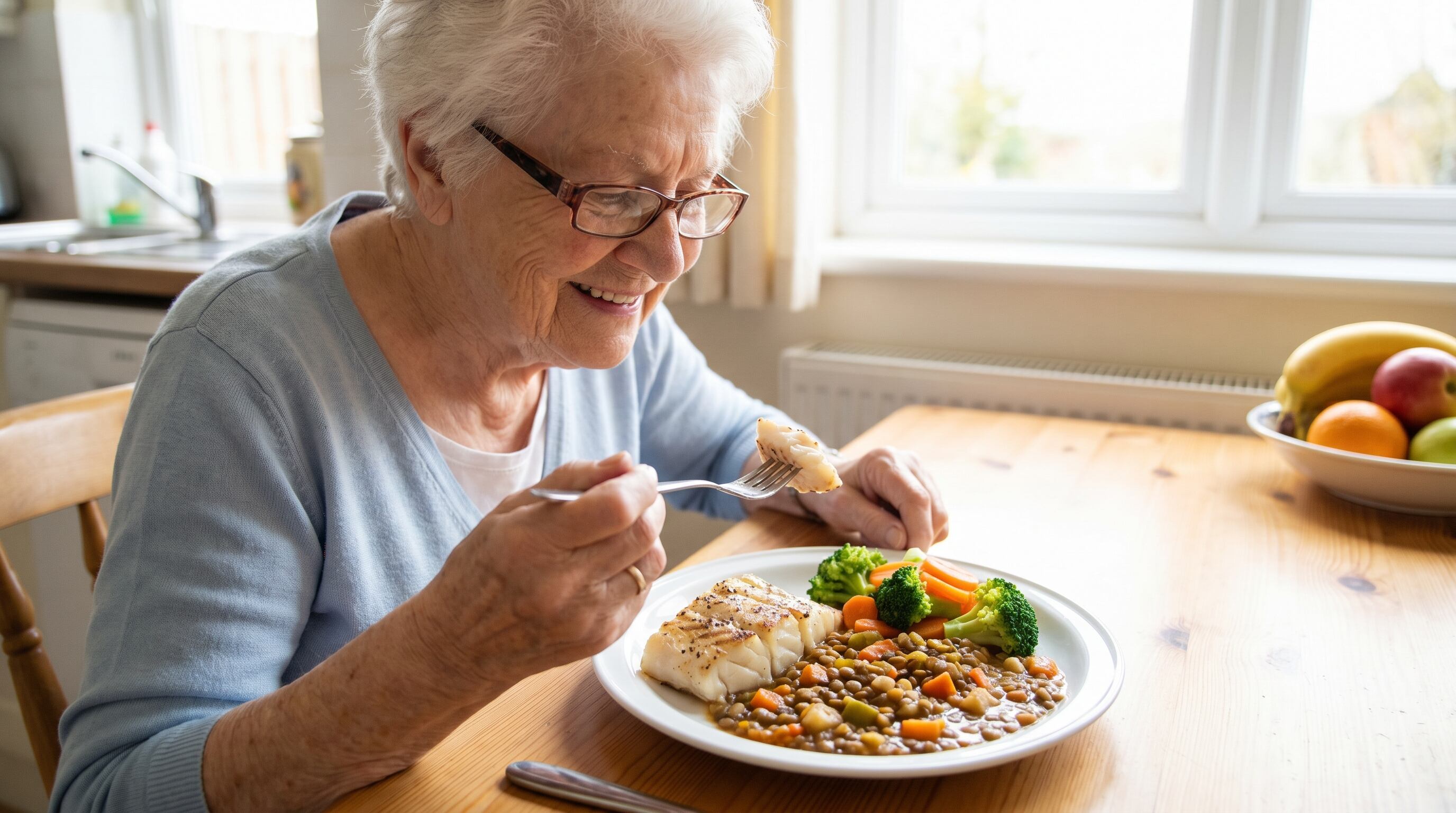 Una dieta basada en vegetales, pescado y legumbres, con bajo consumo de azúcar y carne roja, es clave para el envejecimiento saludable (Imagen Ilustrativa Infobae)
