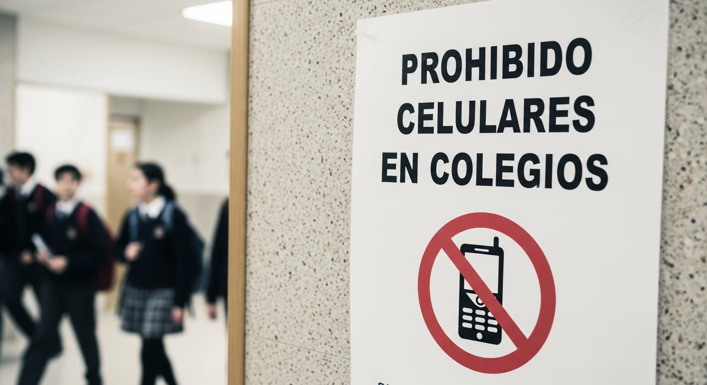 La prohibición del uso de telefonía celular en la escuela, eje de la discusión en el video viral (Imagen Ilustrativa Infobae)