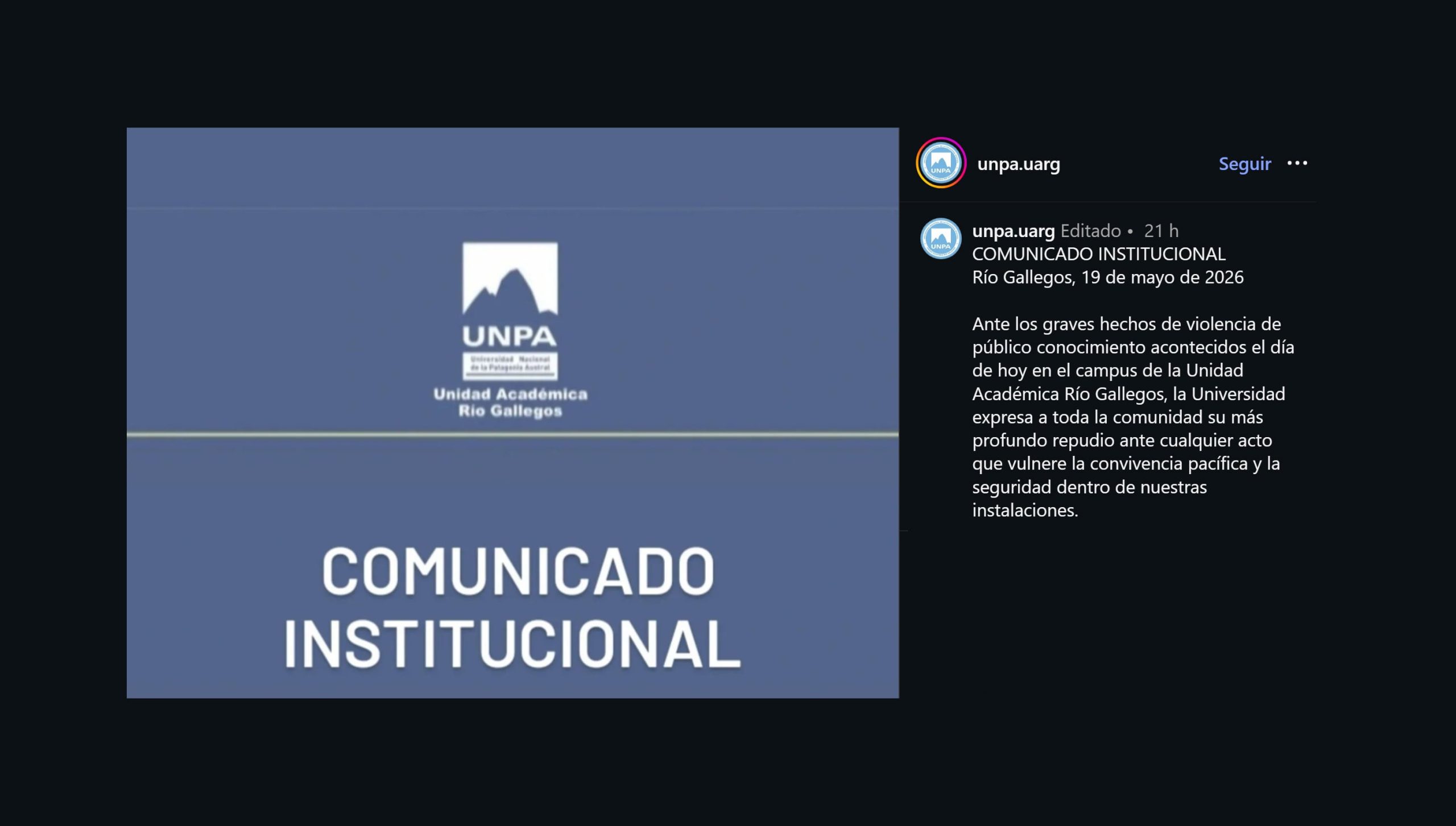 Violento ataque en una universidad de la Patagonia: un trabajador apuñaló a un estudiante